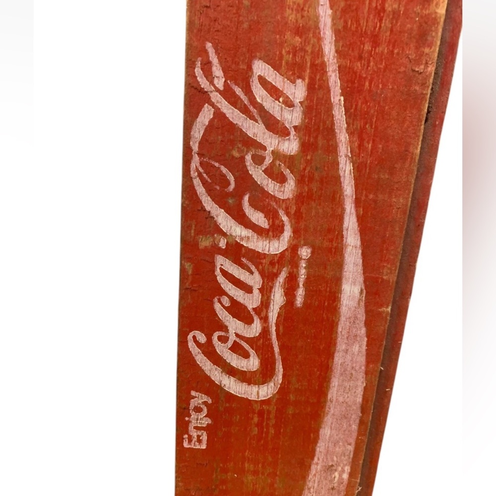 Vintage Coca-Cola Coke Soda Wood Crate Tray Red Advertising Home Decor - Picture 7 of 16